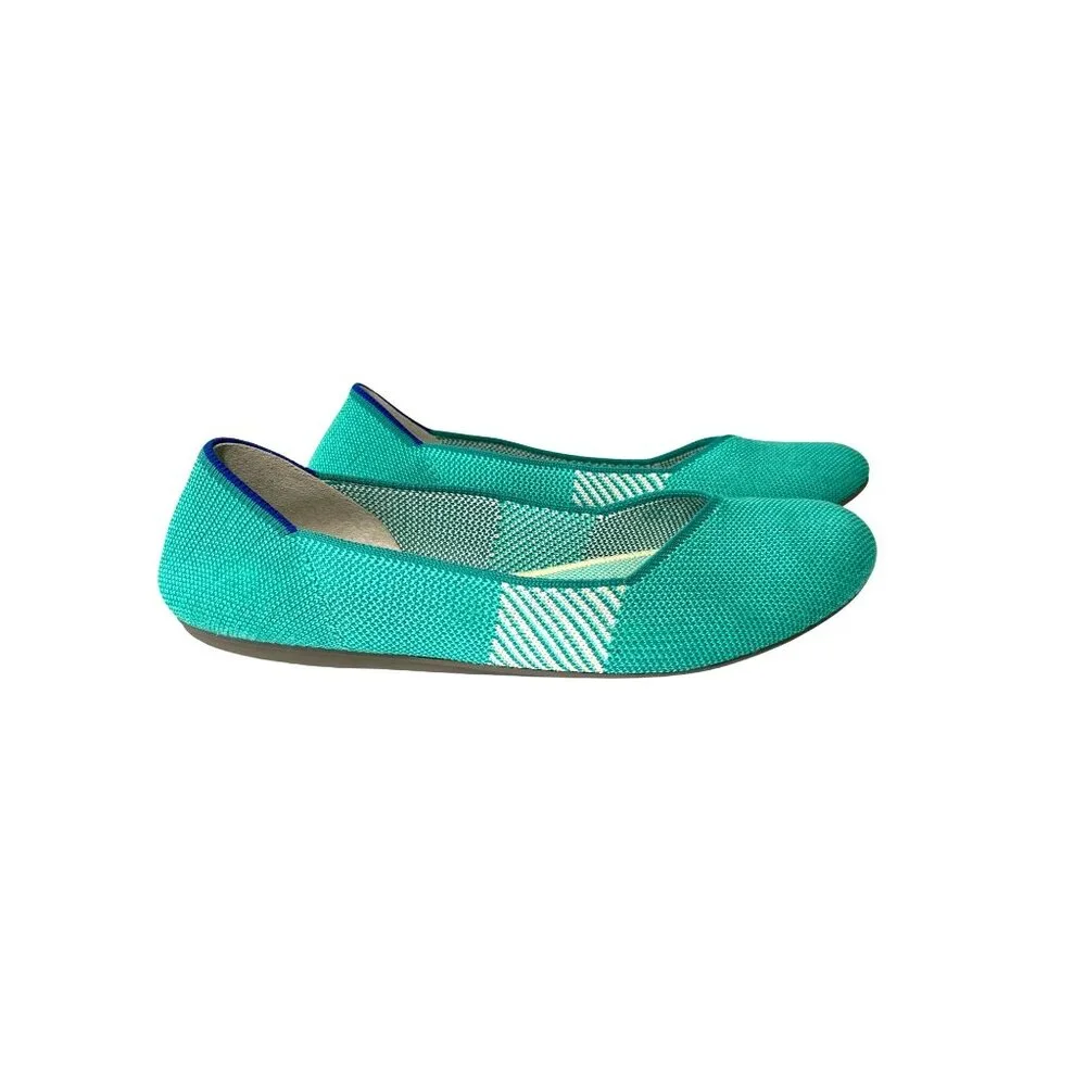 Women’s Teal Knit Ballet Flats - Lightweight Comfort
